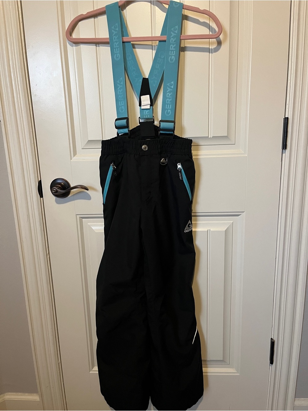 Gerry Weber Black Ski Bib Pants with Teal Suspenders